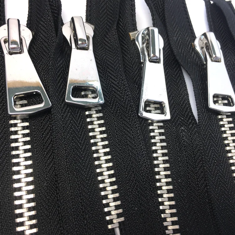 JY Customized 5#  Open End Satin Tape Gun Teeth  Nickel Free  Eco Friendly  Brass Teeth Metallic Zipper