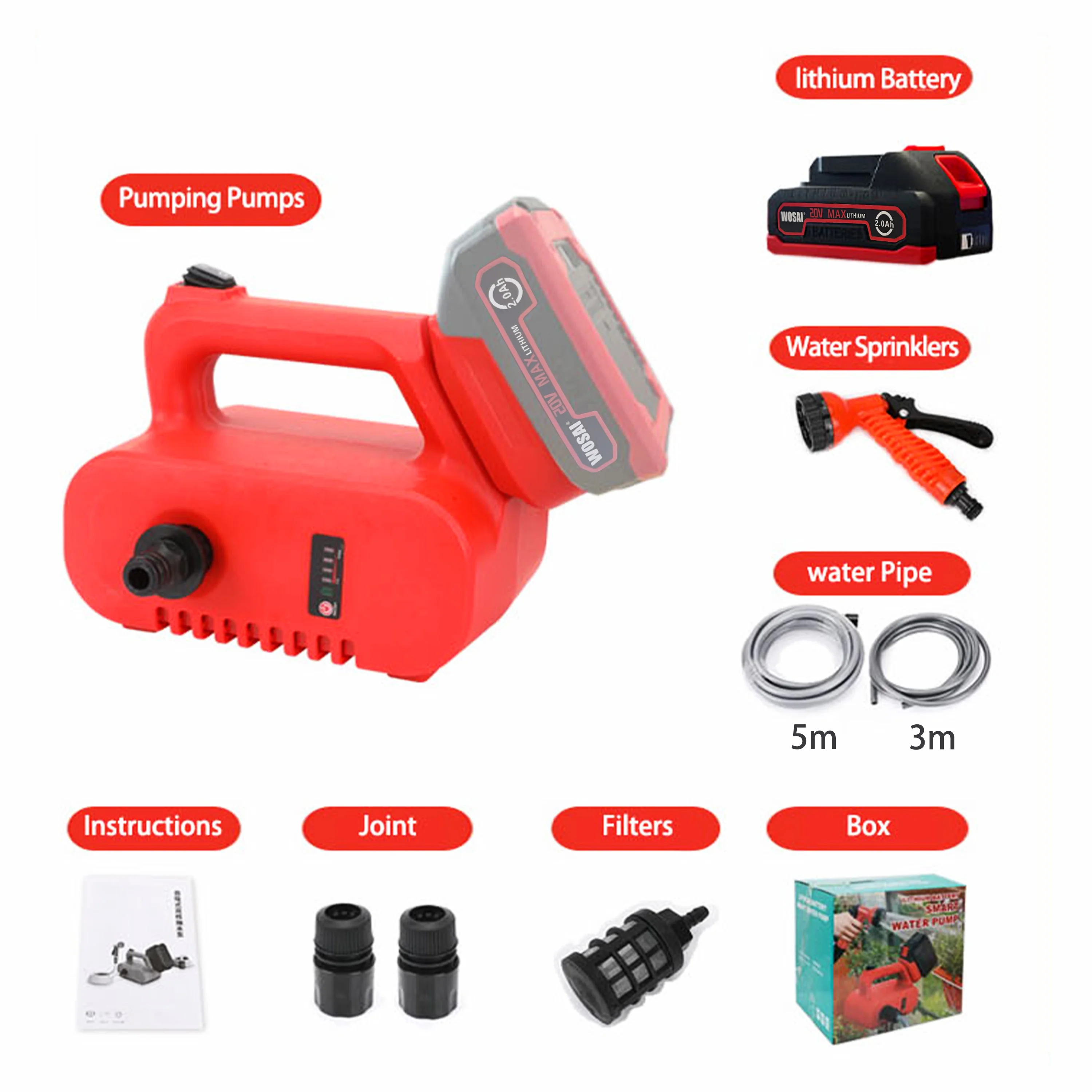 Portable Drainage Electric Garden Fountain Water battery Sump pump Sewage Submersible Slurry Pump