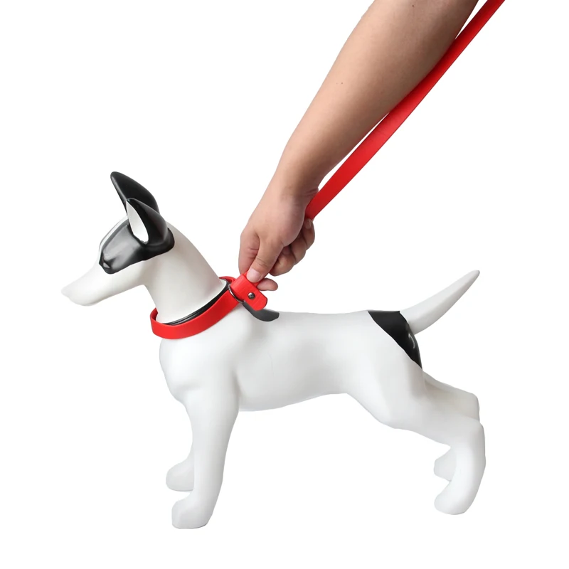 2 in 1PVC coated abrasion resistant dog leash Pet traction rope 2021 Modified PVC with rivets solid and durable