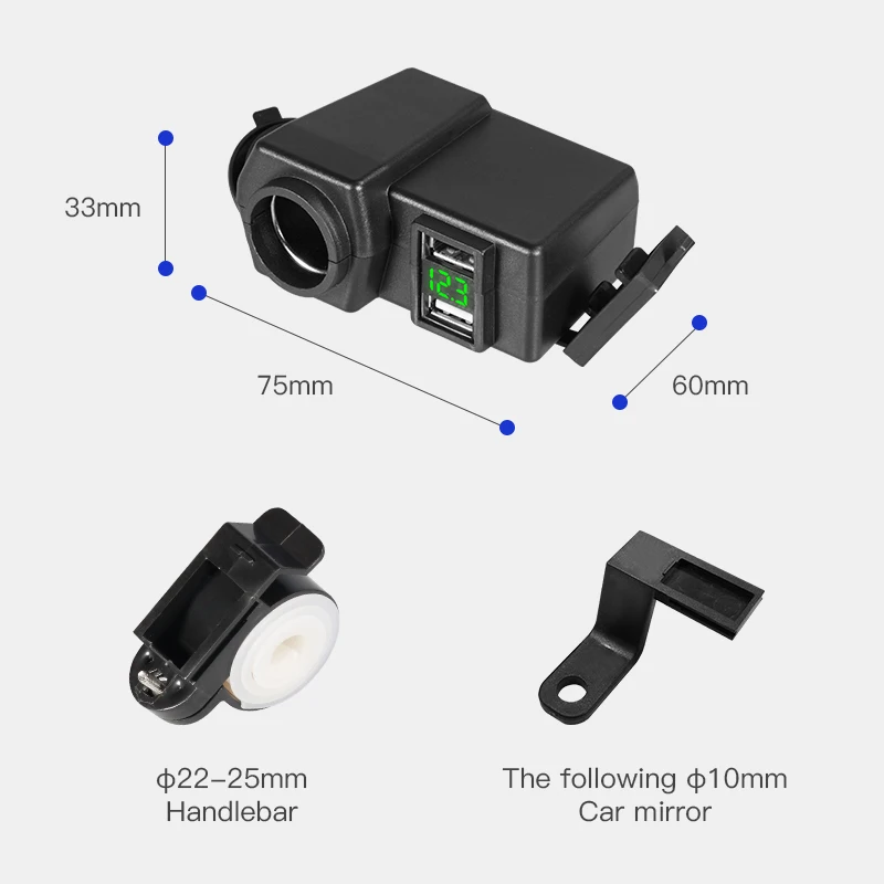 Waterproof Usb Charger Adapter 12v Motorcycle Spare Parts And Accessories