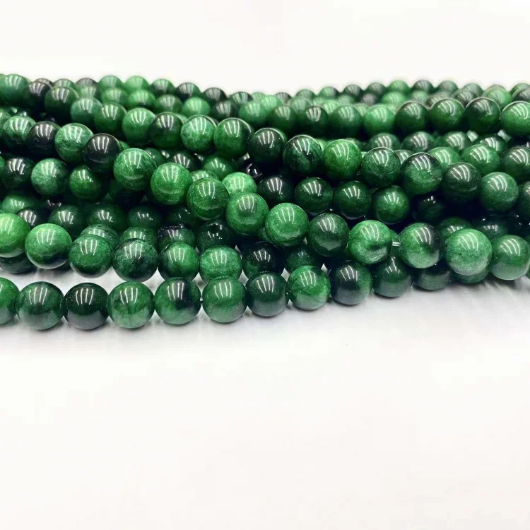 Wholesale high quality 6/8/10mm natural stone beads Green Glauconite round bead for Jewelry making