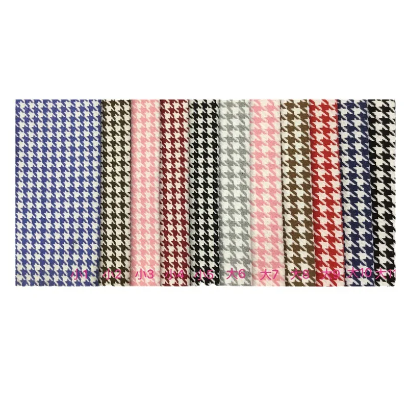 Houndstooth Weaving Grain 100%Polyester Thick Linen Fabric Wholesale High Quality Cotton Fabric Textile Flax Hemp Fabric
