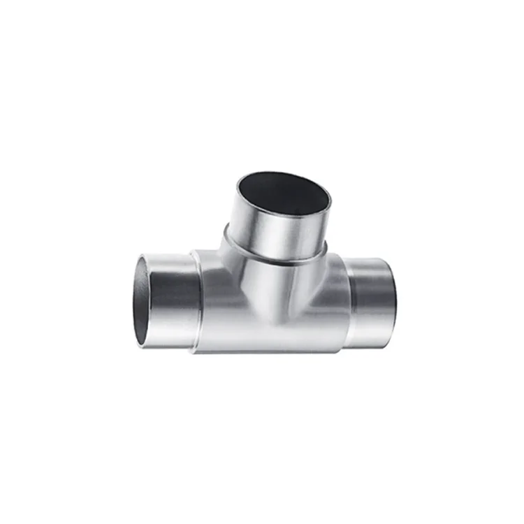 304 Stainless Steel 3 Way Flush Tee/Top Hand Rail Bracket Connector for Cable Railing Deck