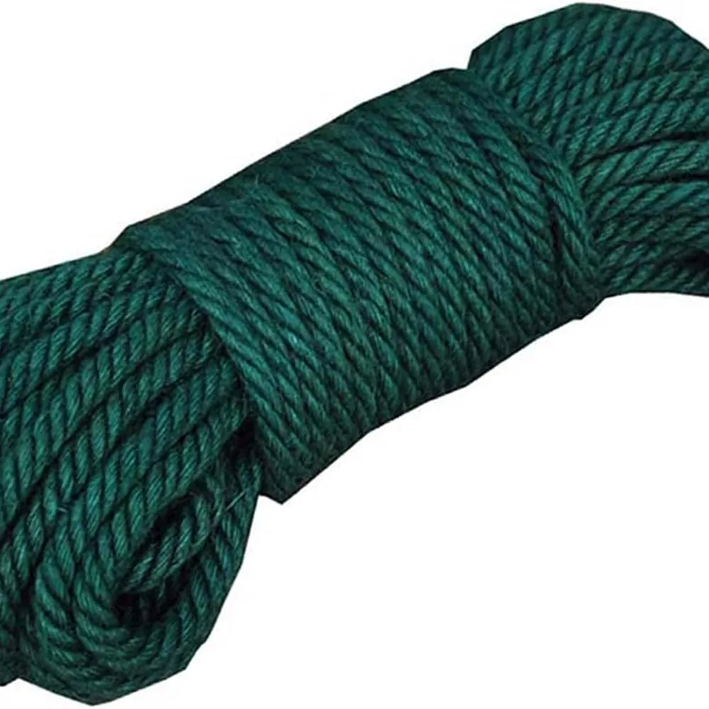 20m Green Jute Rope 6mm 1/4Inch Woven Hemp Twine for Arts Crafts Decoration & Packaging Durable Agriculture Baler Twine