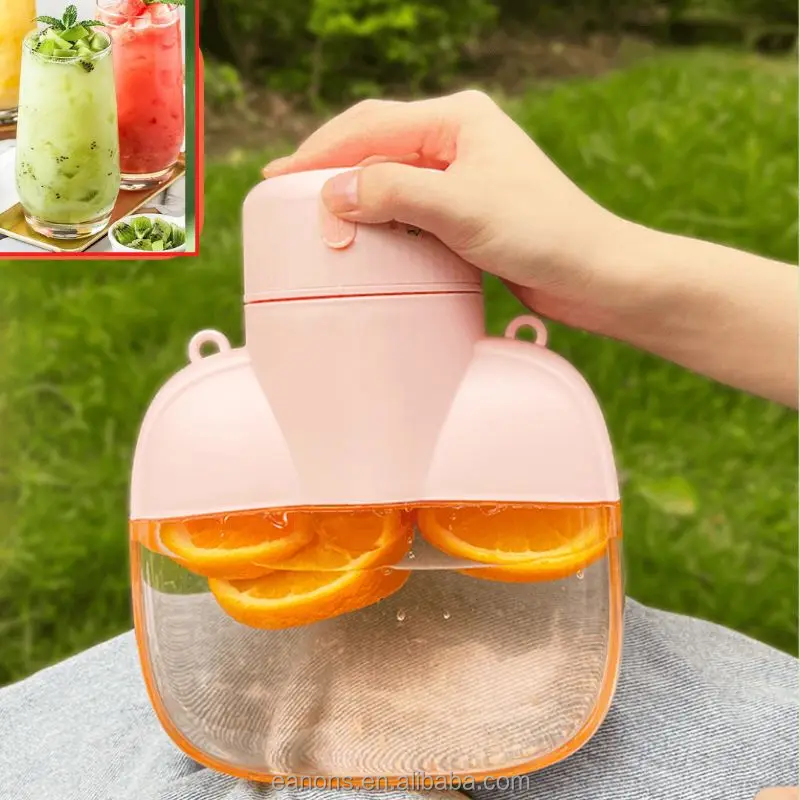 2023 Large Capacity 1l Outdoor Portable Usb Rechargeable Wireless Fresh Fruit Juice Mini Bottle Juicer Blender