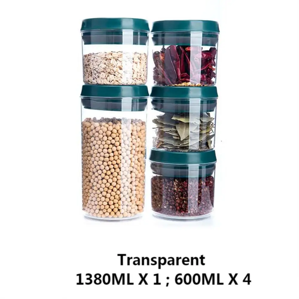 
Set 5 Plastic Home Food Sealing Storage Jars Countertop And Cabinet Food Storage Jar 