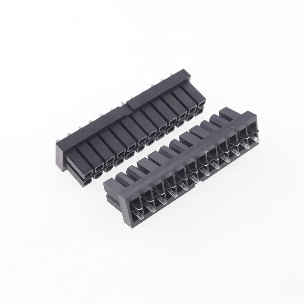 4.20 mm ATX 24 Pin 2 row PCB Receptacle CPU PSU EPS12V Mainboard Motherboard Power Connector Female Contact Socket Wave Solder