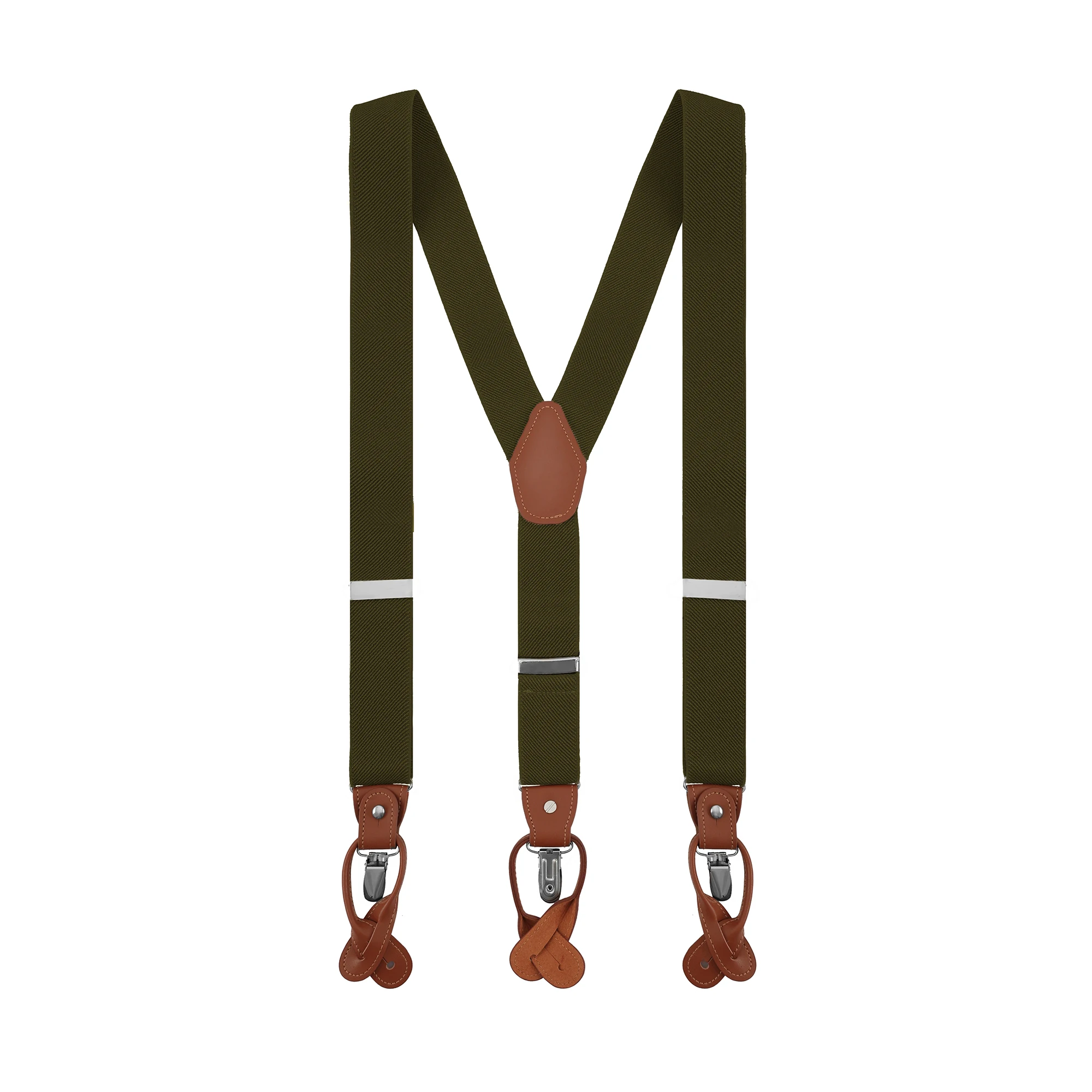 Box Packed Elastic Suspender Braces Convertible Interchangeable Leather End and Trap
