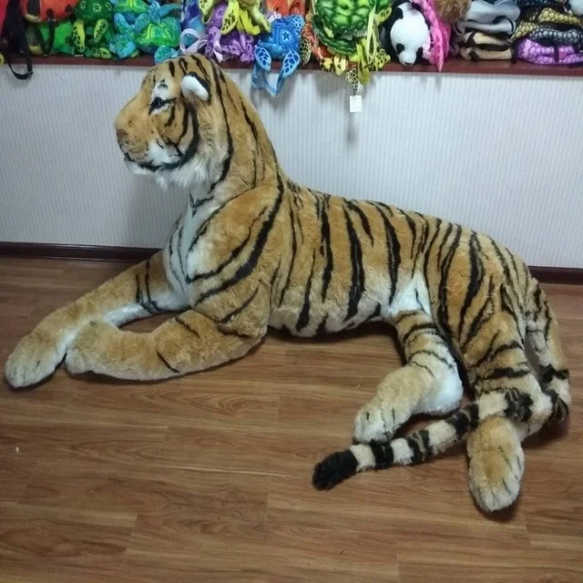hot selling 240CM large simulated plush tiger stuffed animal toy realistic stuffed brown tiger plush toy