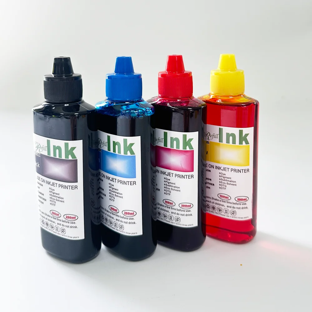WEL-TRY Factory Wholesale for HP Ink Printer Premium Ink 100ml Dye Ink Bottle with 4 Color Impresora de Silo Refill Kits