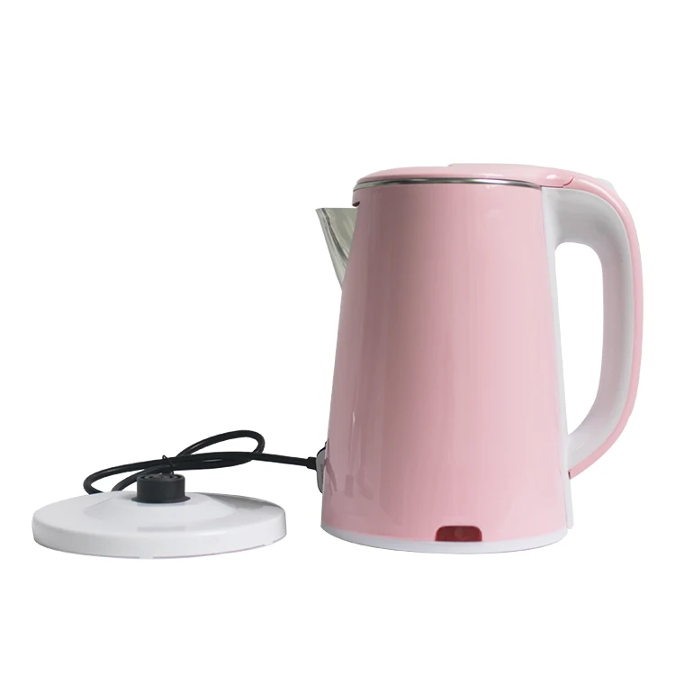 
Популярный беспроводной автоматический Розовый Электрический чайник для воды с двойными стенками 
