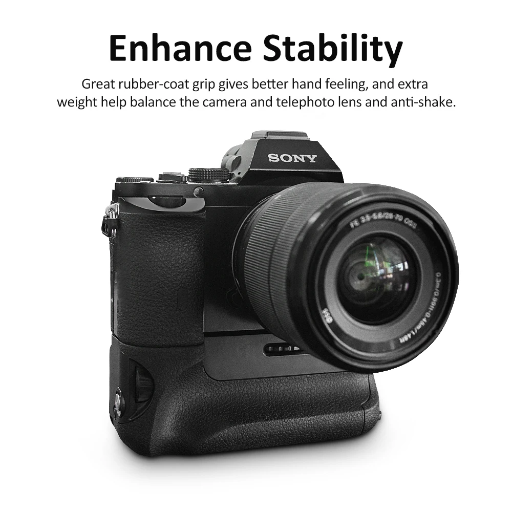 Kingma Vertical Battery grip replacement for sony VG-C1EM compatible with Alpha a7 a7r a7s mirrorless camera