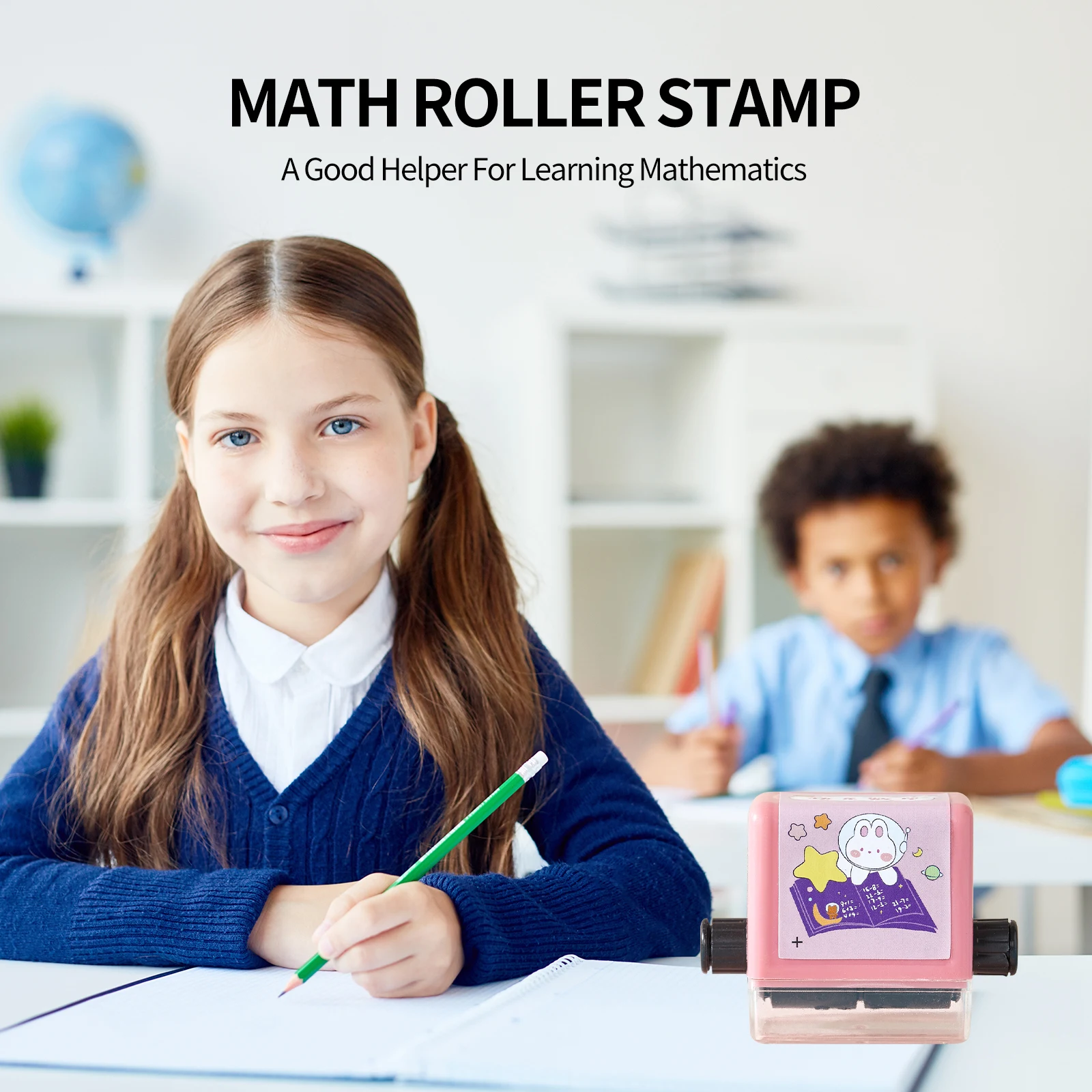 Best-selling Math Stamps Tutoring Kids Learning Number Rolling Math Stamp