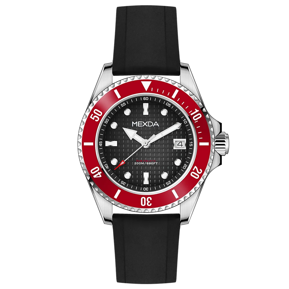 Mexda brand popular design japan quartz movement all stainless steel material super luminous men Automatic lunxury diver watches