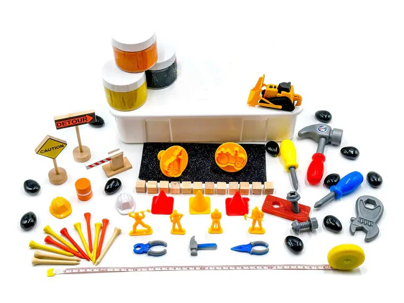 Perfect Kraft Polymer Clay Work Zone Kit Sensory Bin Modeling Clay Theme Construction DIY Educational Toy for Kids