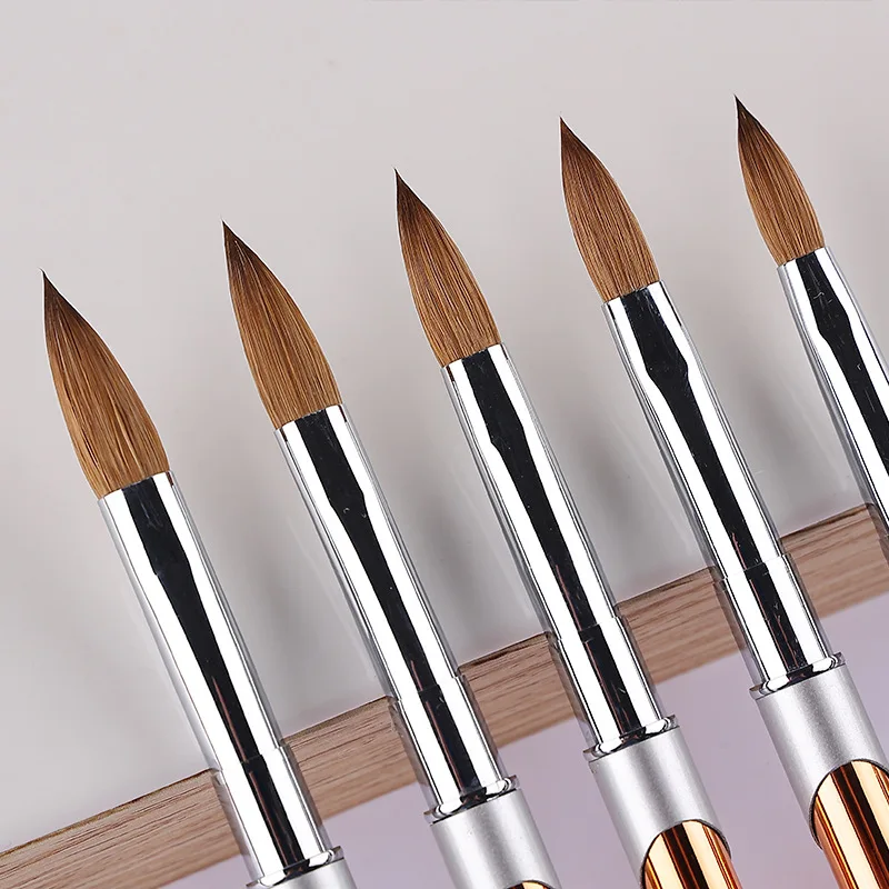 OEM 2 4 6 8 10 14 16 18 Kolinsky пользовательская акриловая круглая кисть для ногтей Размер 12