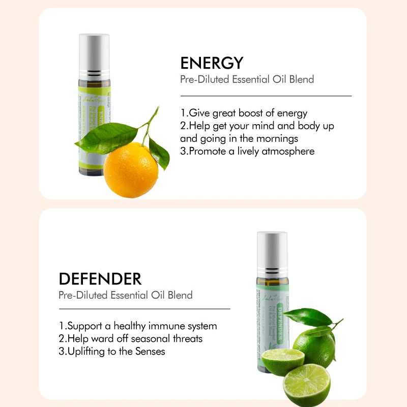 Wholesale private label 100% pure distillation Peppermint Lavender Aromatherapy anti age skincare essential oil blending roll on