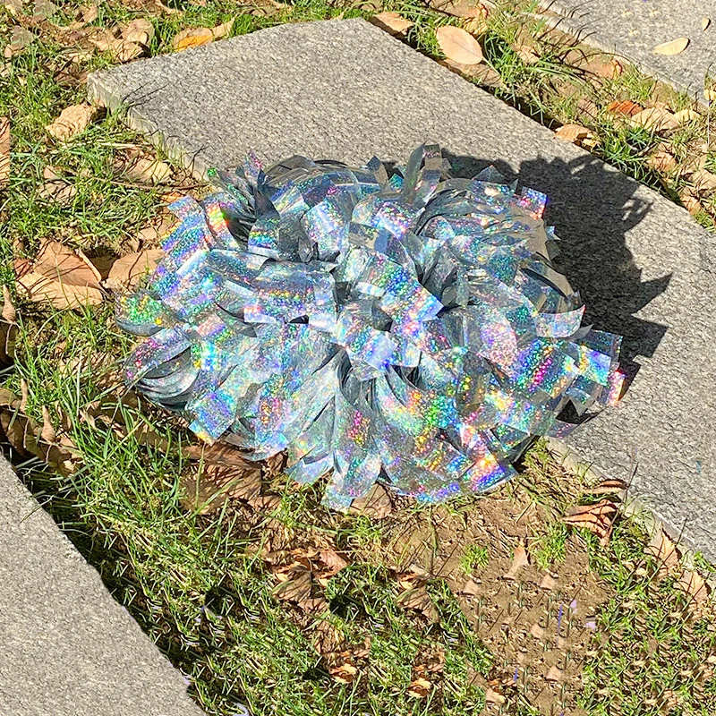 wholesale custom 4 6 inch cheer glitter pom holographic mix metallic solid color cheerleading pom poms