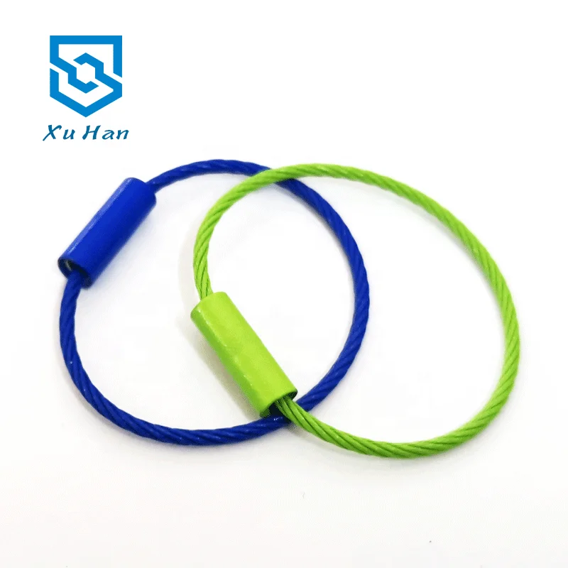 Color paint screw lock stainless steel wire car key chain cable key ring key chain elevator cable outdoor key chain