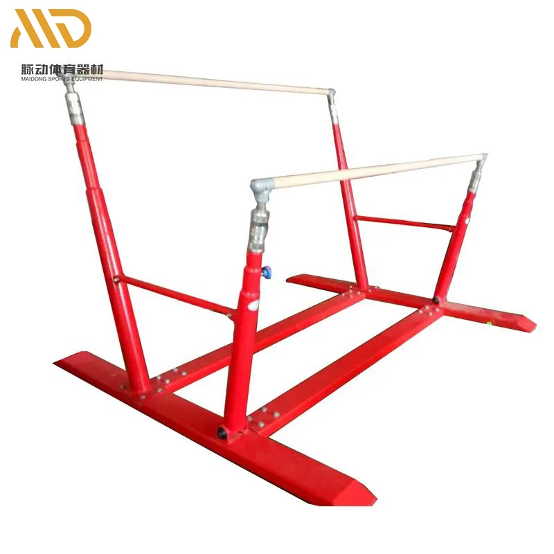 Kids cheap gymnastic bars uneven equipment with mat for sale