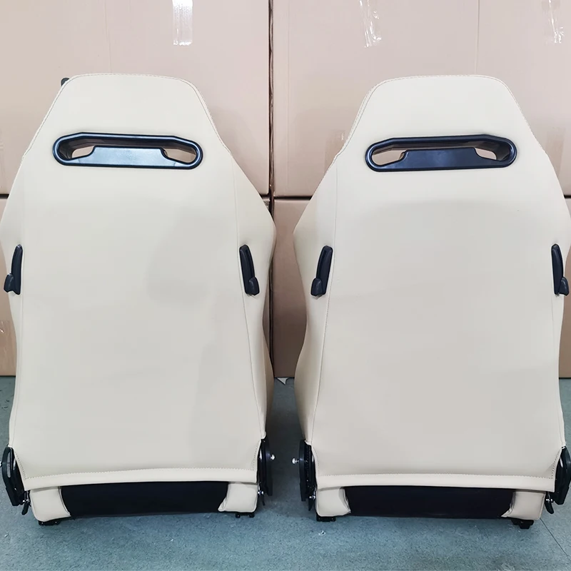 EDDYSTAR thickened wear-resistant and dirt-resistant white leather racing seat and black alcantara for all car