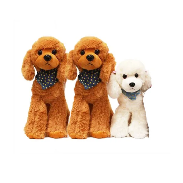 Simulation Poodle Plush Toy Station Cute Dog Stuffed Animals Plush Teddy Dog