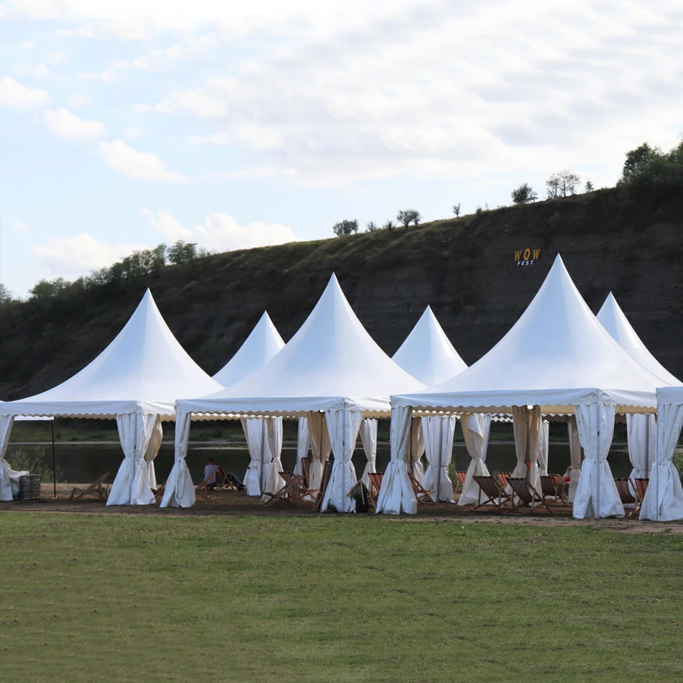 Accept Customized White PVC Gazebos Luxury Outdoor Event Exhibition Marquee Pagoda Party Wedding Festival Tent