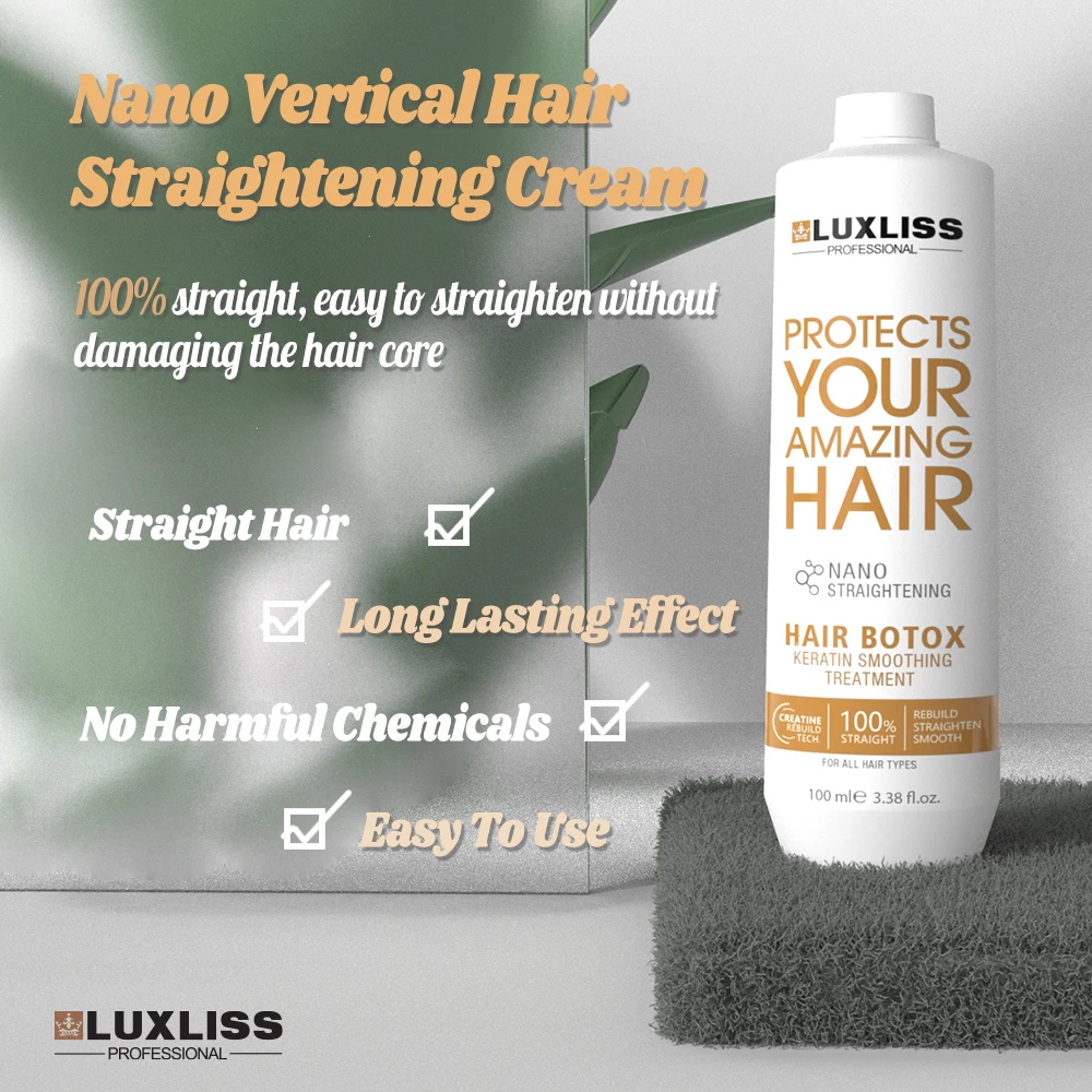 Luxliss Nano Straightening hair botox treatment hair keratin treatment straight hair treatment natural smooth keratin cream