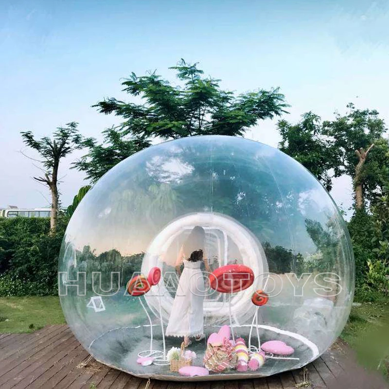 Inflatable bubble camping tent with tunnel clear inflatable lawn tent inflatable bubble tent