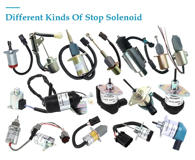 12V 24V Diesel Fuel Solenoid Valve 32A61-09010 32A61-09020 ME736957 Fits 4M40 4D34 4D33 4D36 4D35 Fuel Shut Off Solenoid