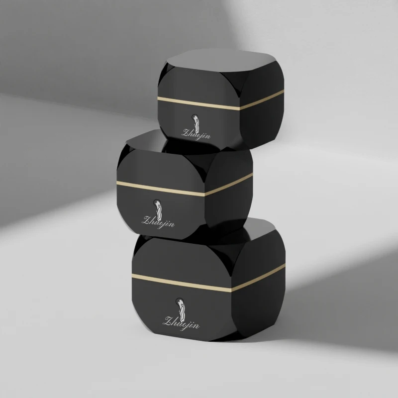 5g 10g 15g square custom beauty packaging cosmetics cream container matte black empty gel nail jar