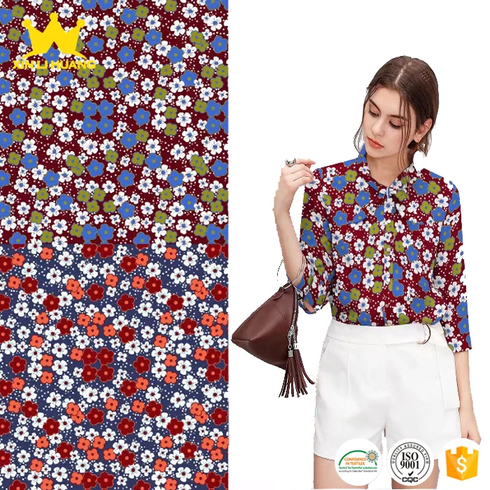 Hot sale 30*30/68*68 Printed 100% Spun Rayon Fabric / Challis for Women Dress Clothing in stock