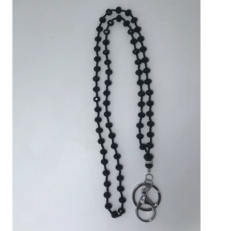 2022 New Arrive hand made crystal beads lanyards  with  metal lobster claw