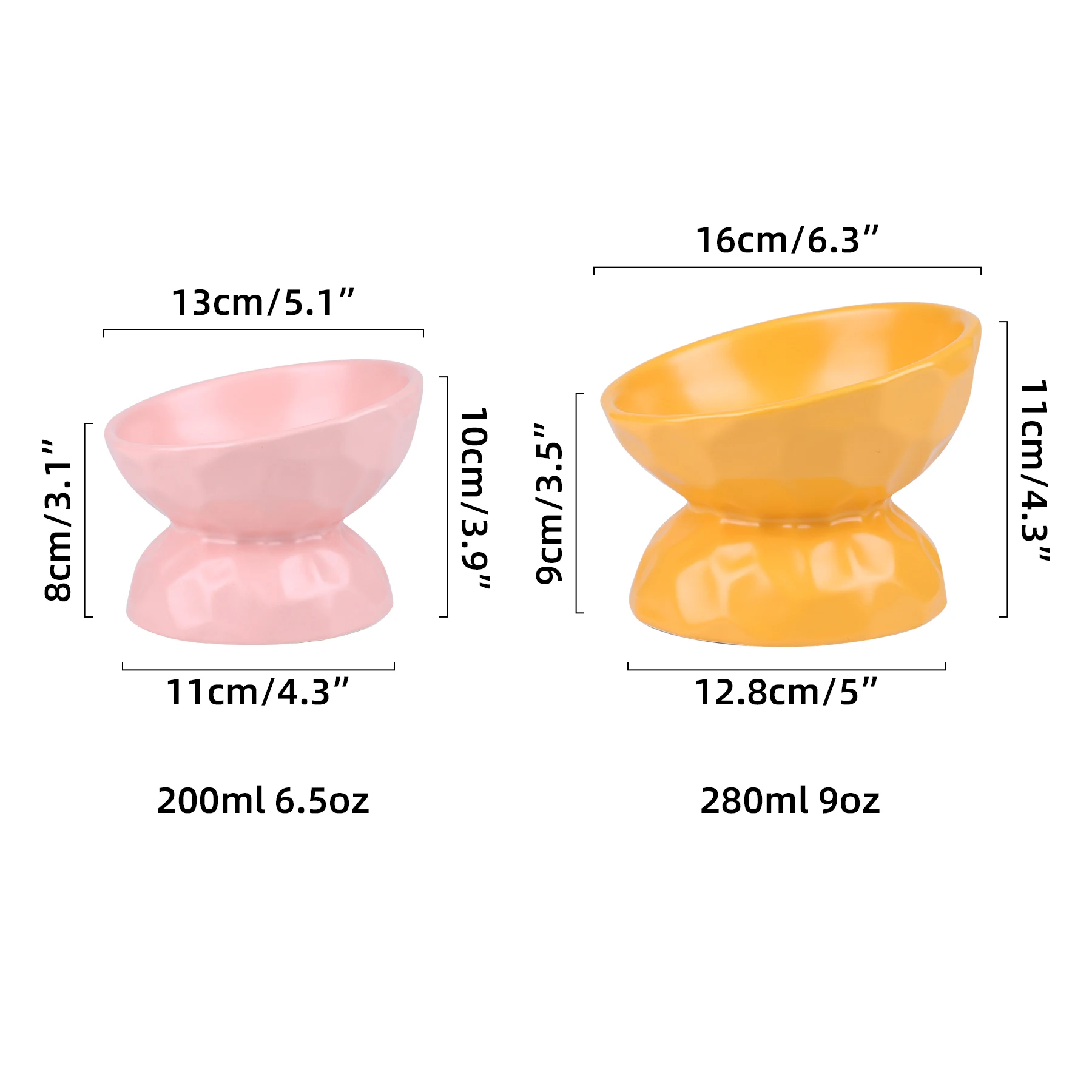Raised Ceramic Dog Bowl Elevated Food High Food Water Pet Feeder for Puppy Medium Slanted Angle Cat Bowls Cross Border Supplier