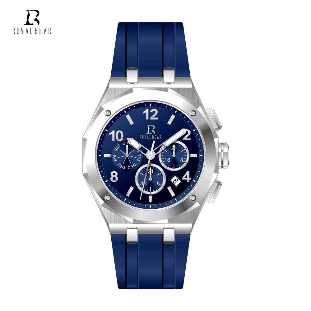  High quality wholesale black luxury classic male wristwatch china manufactuer silver wrist quartz movement men chronograph