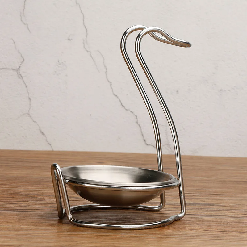 Restaurant  Buffet Serving Set Swan-shaped stainless steel soup spoon holder Soup Warmer Station Ceramic Soup Tureen Ladle
