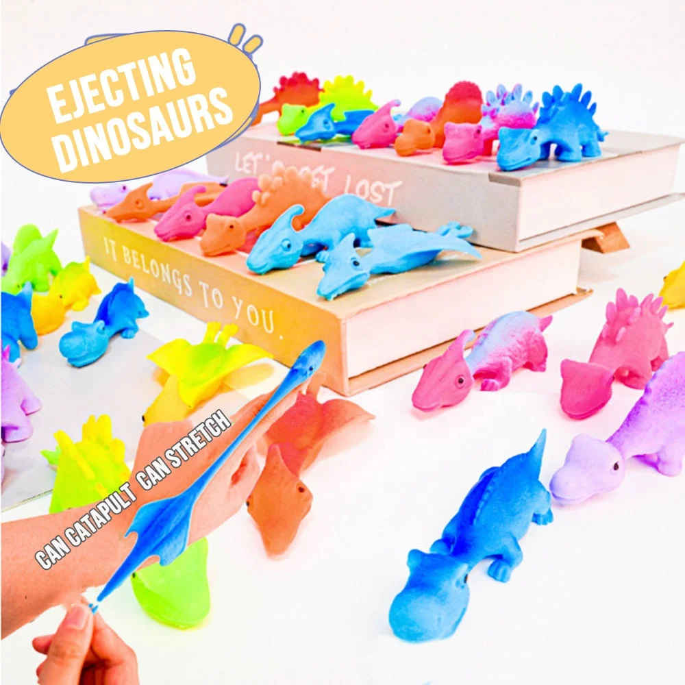 New Creative Decompression Tpr Toys Flicking Finger Shooting Dinosaur Toys