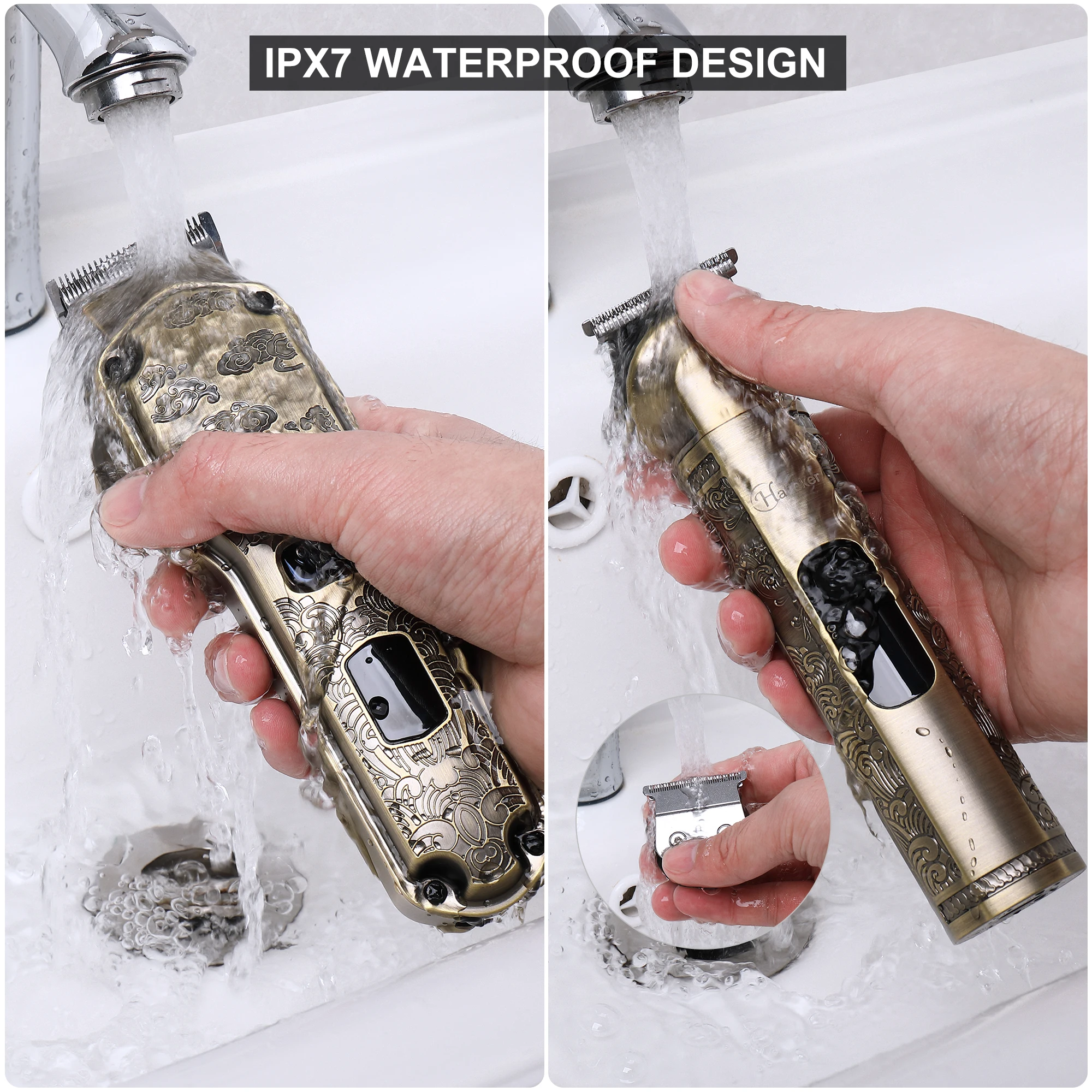 Hatteker New Multifunctional Beard Trimmer Kit for Men Professional Hair Clippers T-Blade Trimmer Nose Trimmer Beard Hair Shaver