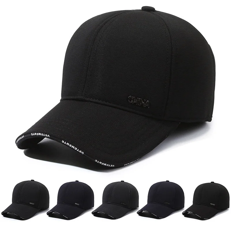 Adults Best Quality Warm and Velvet Metal Buckle Outdoor Running Mens Solid Back Seal Baseball Cap in All Seasons