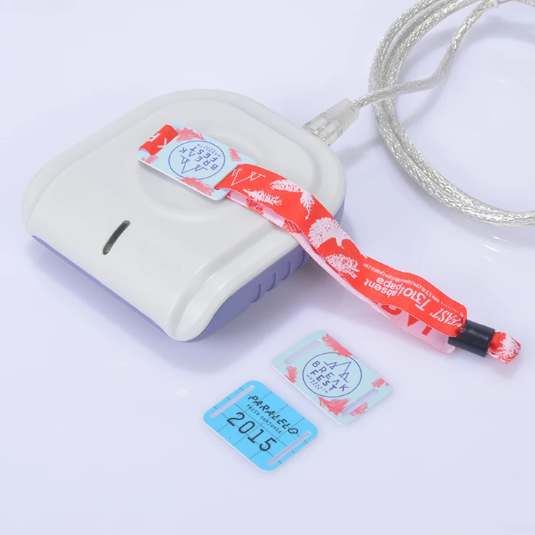 Ticket Festival Cloth RFID Wristband Customized Woven Heated Transfer Cloth RFID NFC Wrist Band Wristband