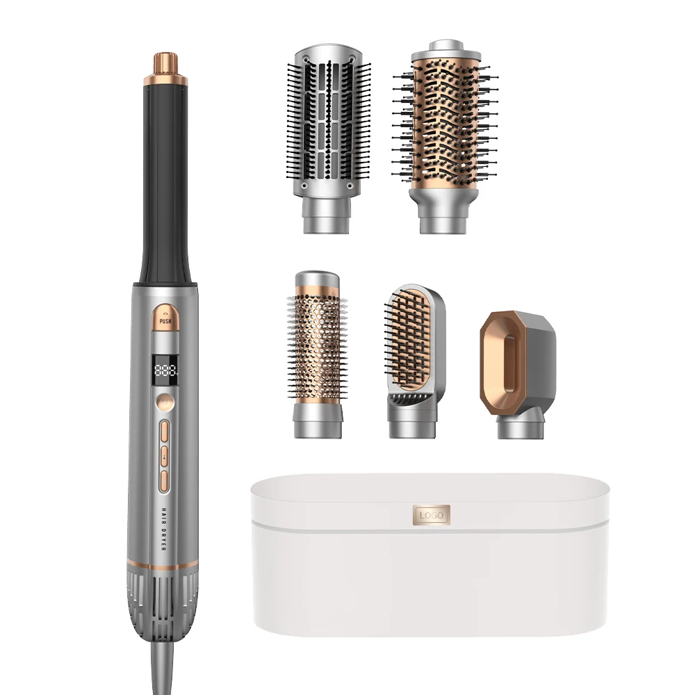 6 in one high speed air styler cold and one step hair dryer hot air blower styler and hot air styler and rotating