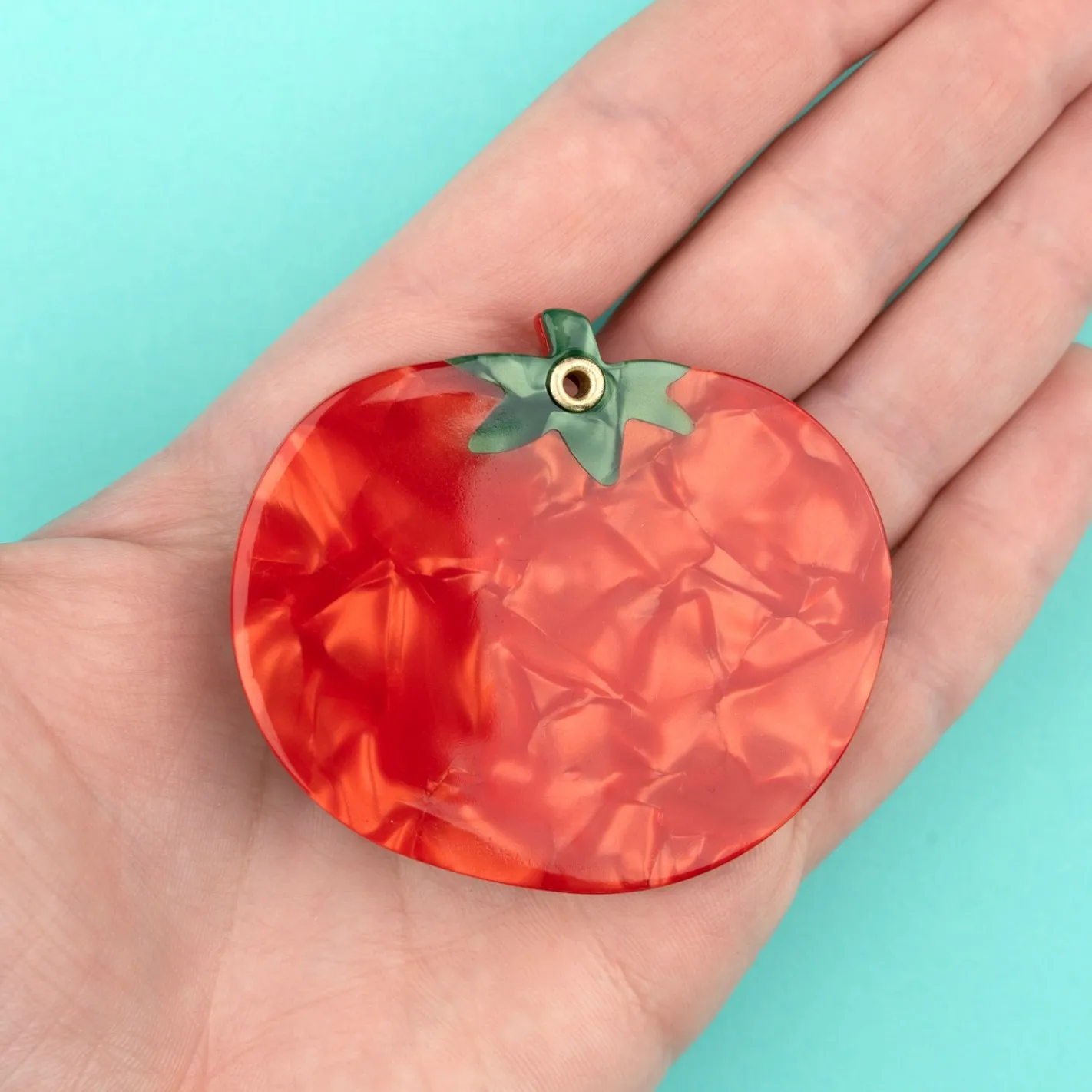 HONEY FLOWER French Style Literary Cute Tomato Peach Hami Melon Pear Fruit Shape Pocket Foldable Portable Mirror