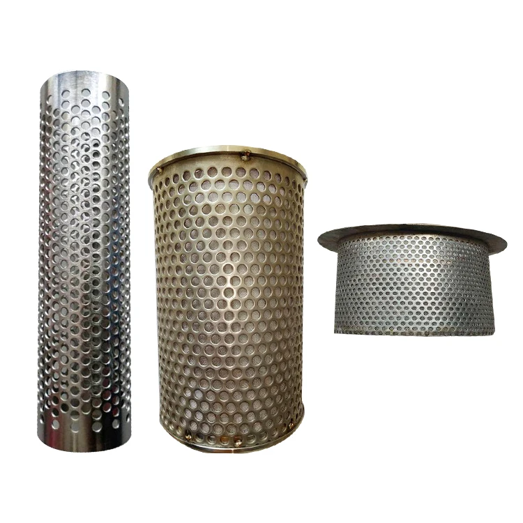 Customized 304 Stainless Steel Perforated Metal Mesh Cylinder Pipe Exhaust Filter Pipe