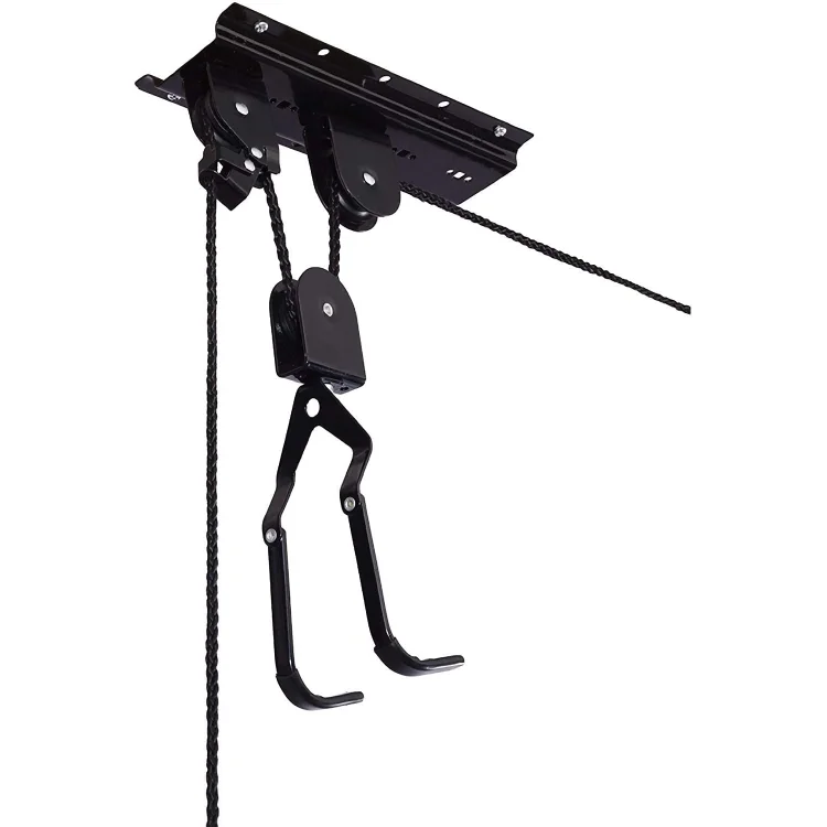Ceiling Mount black powder coating Bicycle Lift  Bike Hoist garage storage rack
