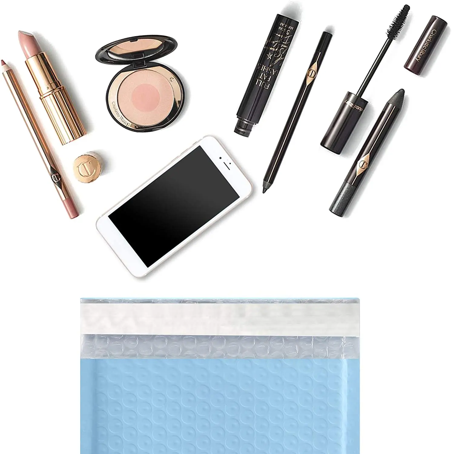 Factory Customized Logo Printed Biodegradable Blue Pink Plastic Air Bubble Padded Envelope Wrap Shipping Bag Poly Bubble Mailer