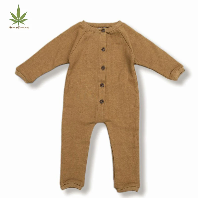 
HempSpring Hemp/Organic Cotton jumpsuit and romper for baby and toddler embroidery Baby Rompers eco-friendly Footie Rompers 