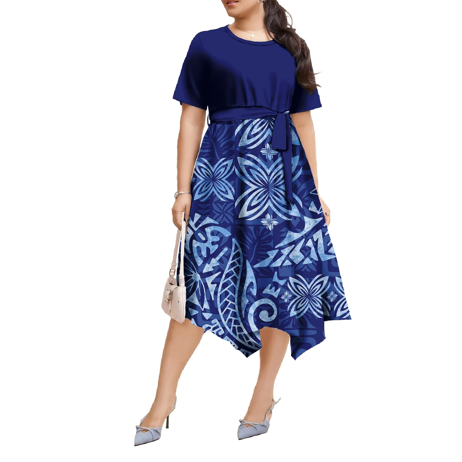 Tapa Samoa Luxury Design Dress Classic Tatau Polynesian Island Wear Traditional Samoan Puletasi Short Sleeved Dress For Women