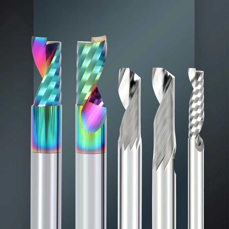 MDBT Single flute 3.175MM spiral carbide end mill tungsten steel end mill for aluminum Mold Making for aluminum