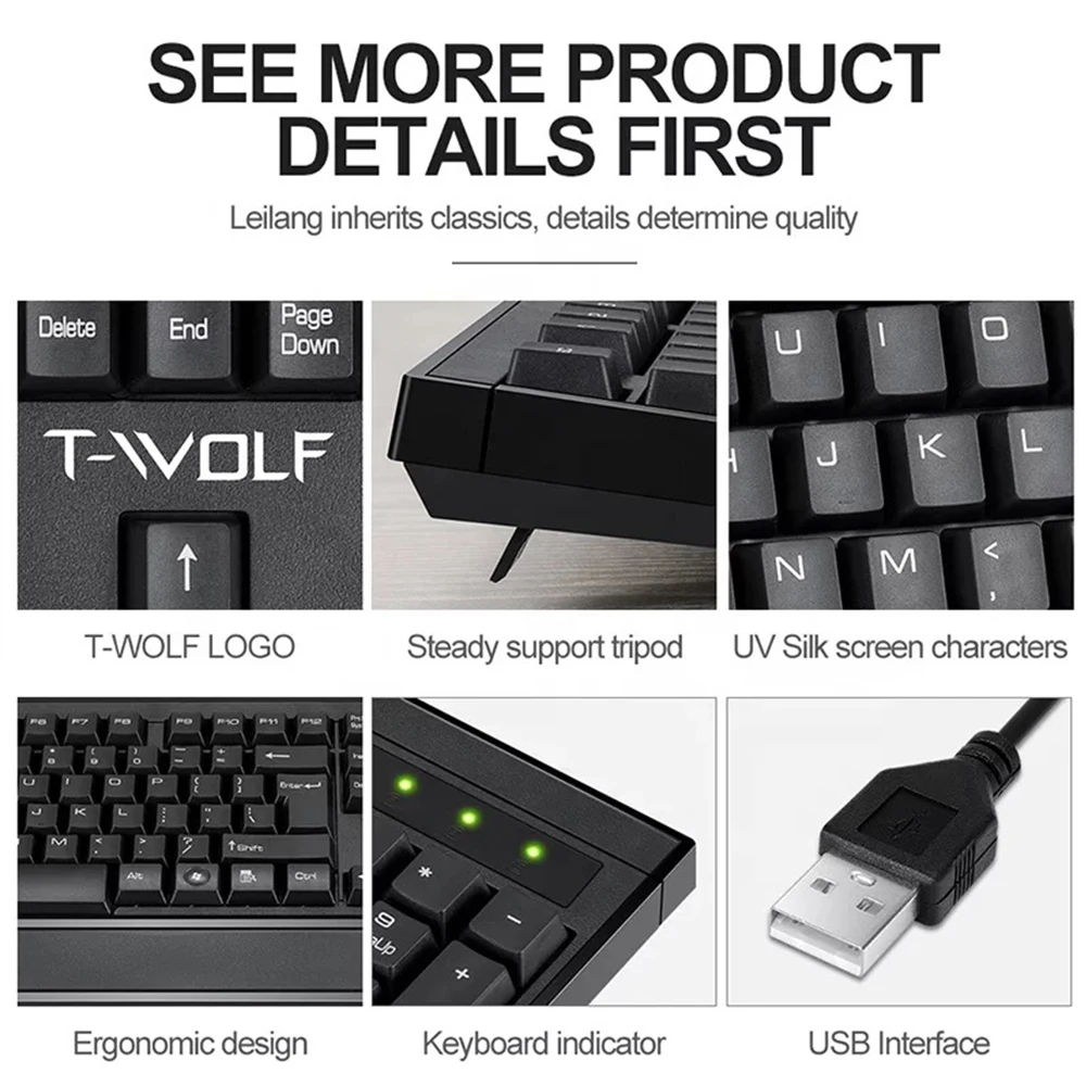 Фабричный OEM офисный компьютер 104 клавиш полный размер USB Проводная оптическая мышь клавиатура комбинированная для дома офиса Бизнес
