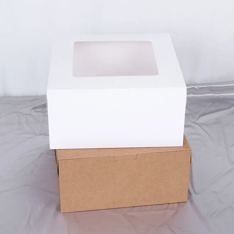 10*10*5 inch  white kraft paper cake box and board flat